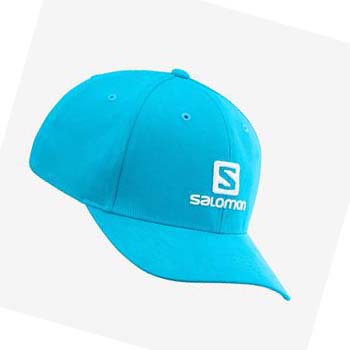 Salomon SALOMON LOGO Erkek Şapkalar Mavi | TR 2984KOR